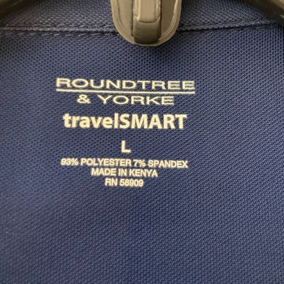 Roundtree & Yorke Gray Gingham Loose-Fit Short-Sleeve Polo Shirt Size L - Picture 7 of 10